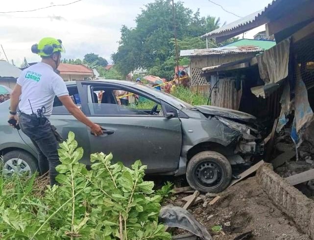 Talisay accident: Man dies after vehicle rams into house. In photo is the car driven by a man, who died in the accident in Talisay, Cebu.