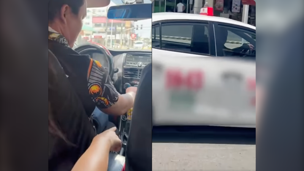 Overcharging taxi driver in Cebu City sparks outrage among netizens. In photo is a screengrab from a viral video where a taxi driver was caught on cam overcharging his passengers.