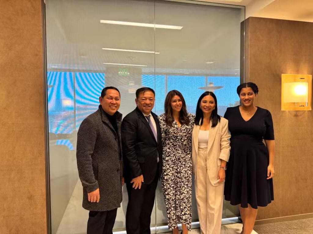 Johnny Depp’s lawyer tapped by PCSO chief in case vs vlogger. PCSO General Manager Mel Robles (second from left) poses for a photo with lawyer Camille Vasquez (third from left) after meeting with his legal team at the offices of Brown Rudnick law firm in Los Angeles. CONTRIBUTED