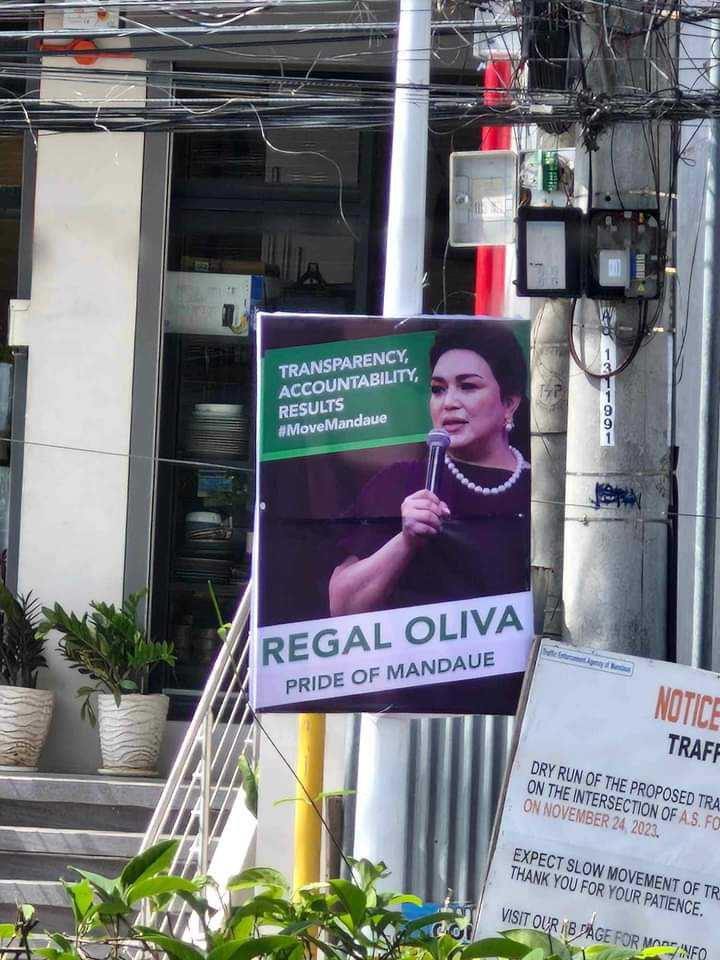 Regal Oliva posters on display on Mandaue City streets