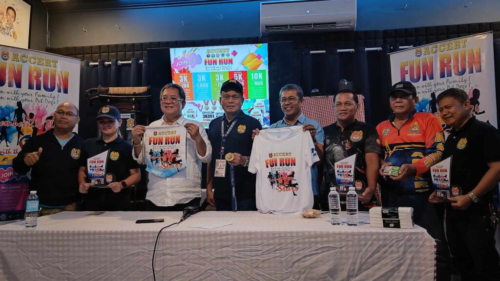 The organizers of the upcoming ACCERT Fun Run 2024 pose for a group photo during its press conference. | Glendale Rosal