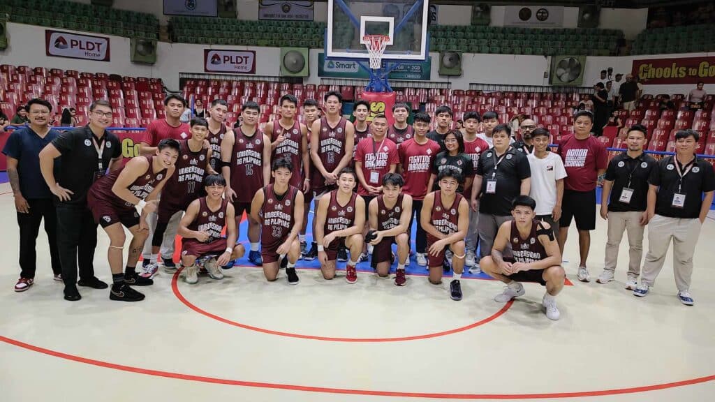 Cesafi 24: UP Cebu opens season with gritty victory over CIT-U. UP Cebu Fighting Maroons players, coaching staff and admin officials pose for a photo after their win. | Glendale Rosal