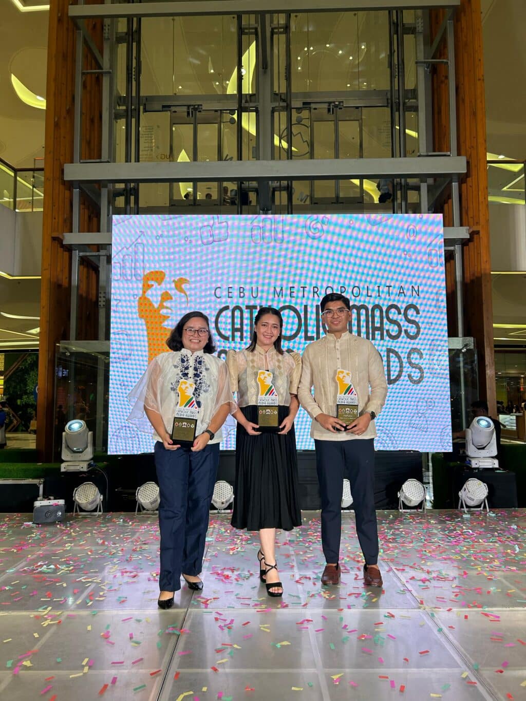 CDN wins big in 1st Cebu Metropolitan CMMA. CDN Digital's CMMA winners: Morexette Marie Erram (from left), Pia Piquero and Dave Cuizon. 