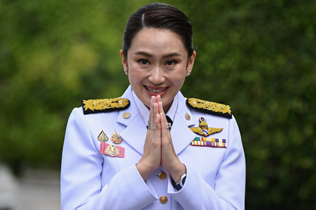 Thailand swears in Shinawatra heiress as youngest prime minister. In photo is Thailand's Prime Minister Paetongtarn Shinawatra, known by her nickname "Ung Ing" and daughter of former prime minister Thaksin Shinawatra, gesturing as she arrives at Government House in Bangkok on September 6, 2024, ahead of a royal oath-taking ceremony for her cabinet. (Photo by Lillian SUWANRUMPHA / AFP)