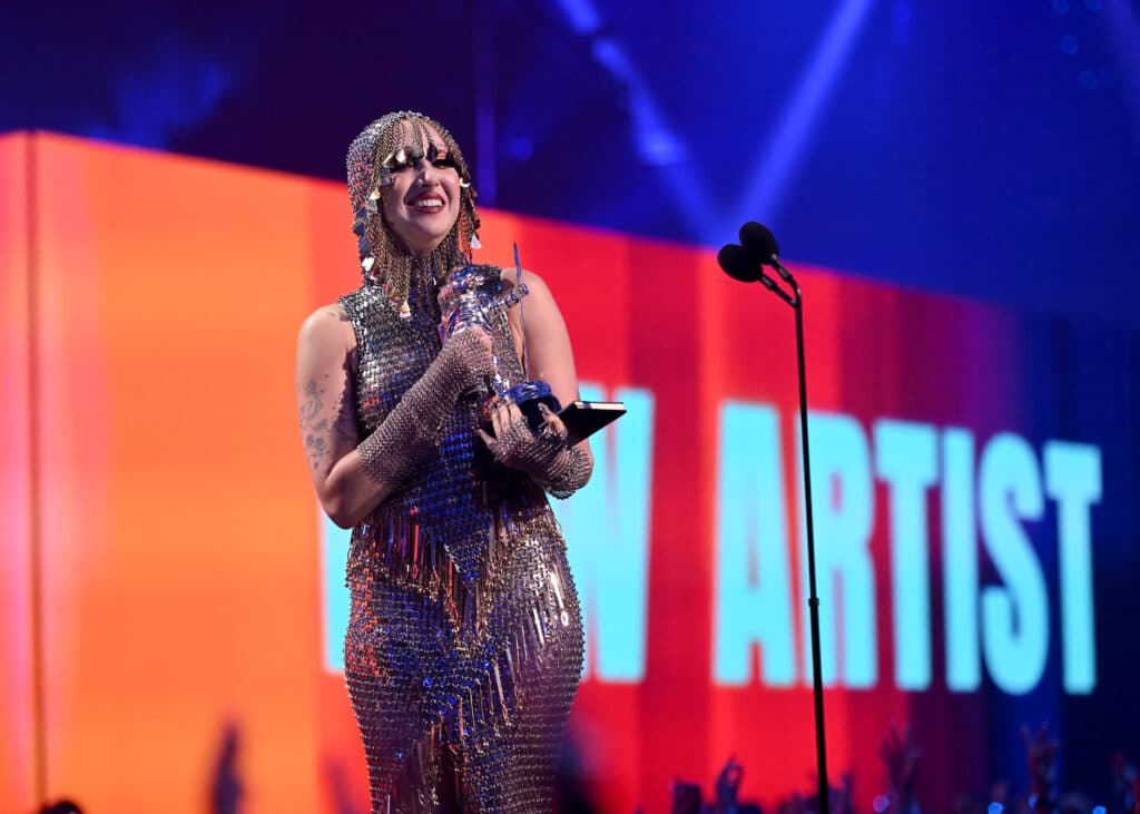 Chappell Roan accepts the award for Best New Artist on stage during the 2024 MTV Video Music Awards at UBS Arena on September 11, 2024 in Elmont, New York. | Noam Galai/Getty Images for MTV/AFP