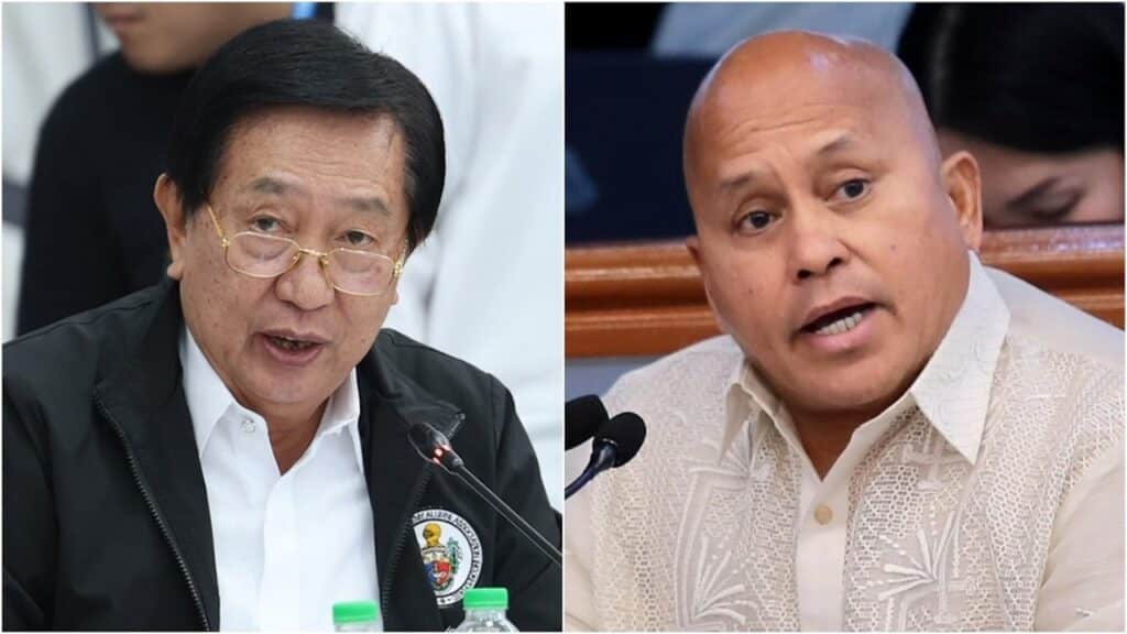 Rep. Romeo Acop (left — Photo from the House of Representatives) and Ronald dela Rosa (Photo from Senate PRIB)