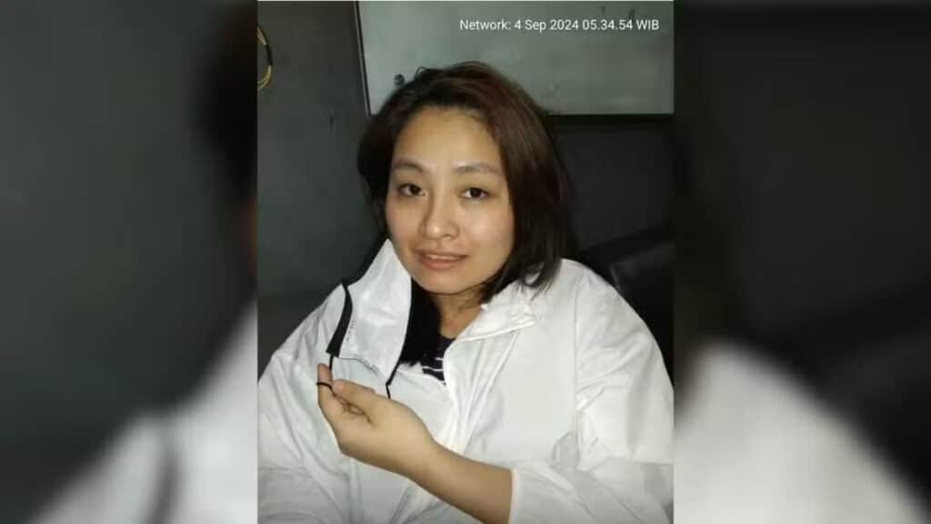 Photo of Alice Guo or Guo Hua Ping while in her detention in Indonesia at about 5:34 a.m. (Courtesy of the Philippine National Police)