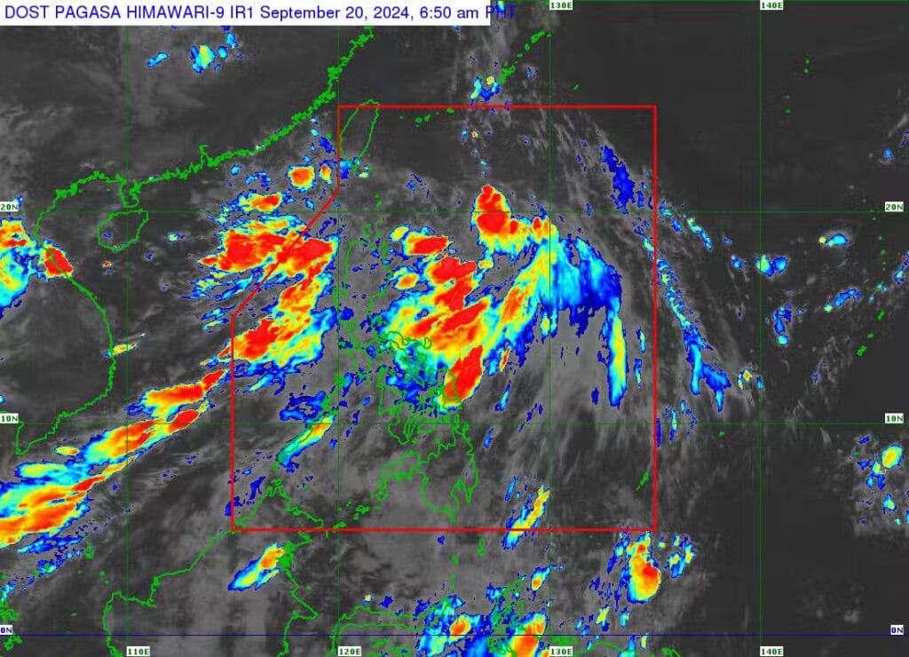 Pagasa: LPA off Batanes may become tropical depression this weekend. PHOTO is a shot of taken from a weather satellite from Pagasa.