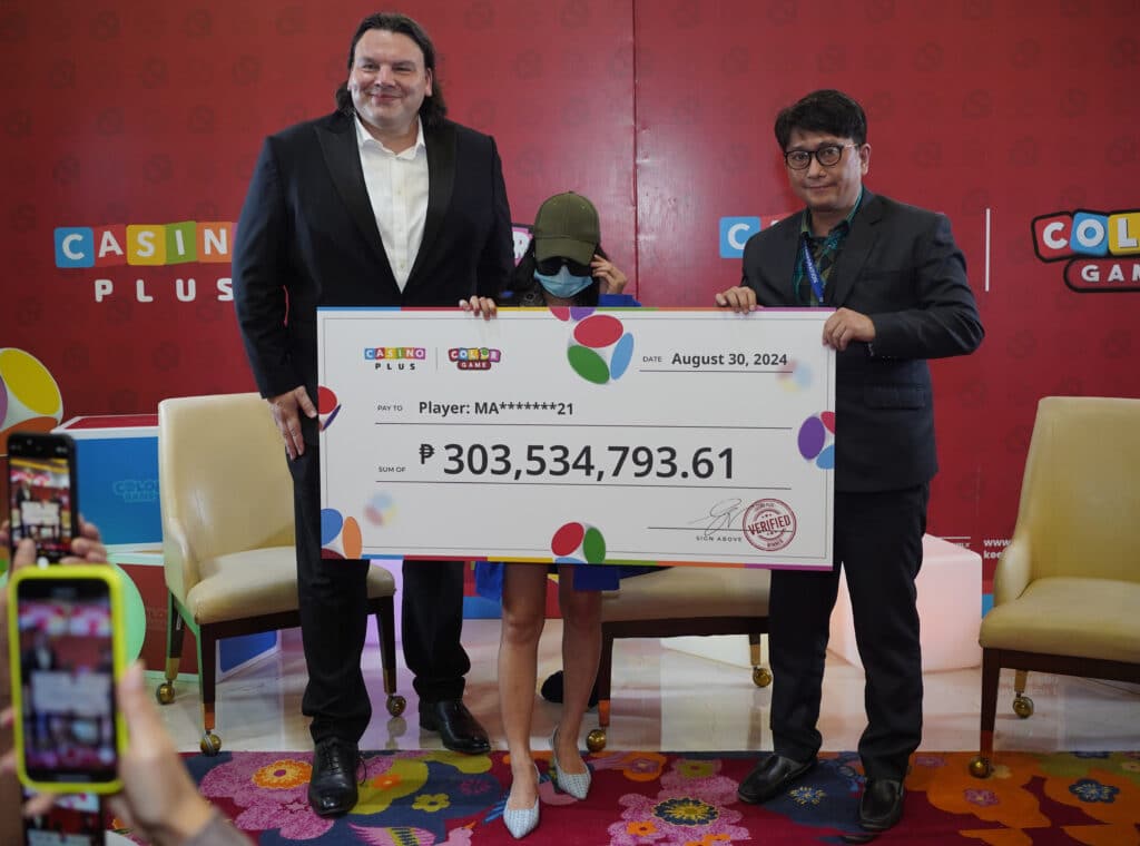 Lucky player turns 50-peso bet into 303.5 million pesos jackpot on Casino Plus's Color Game