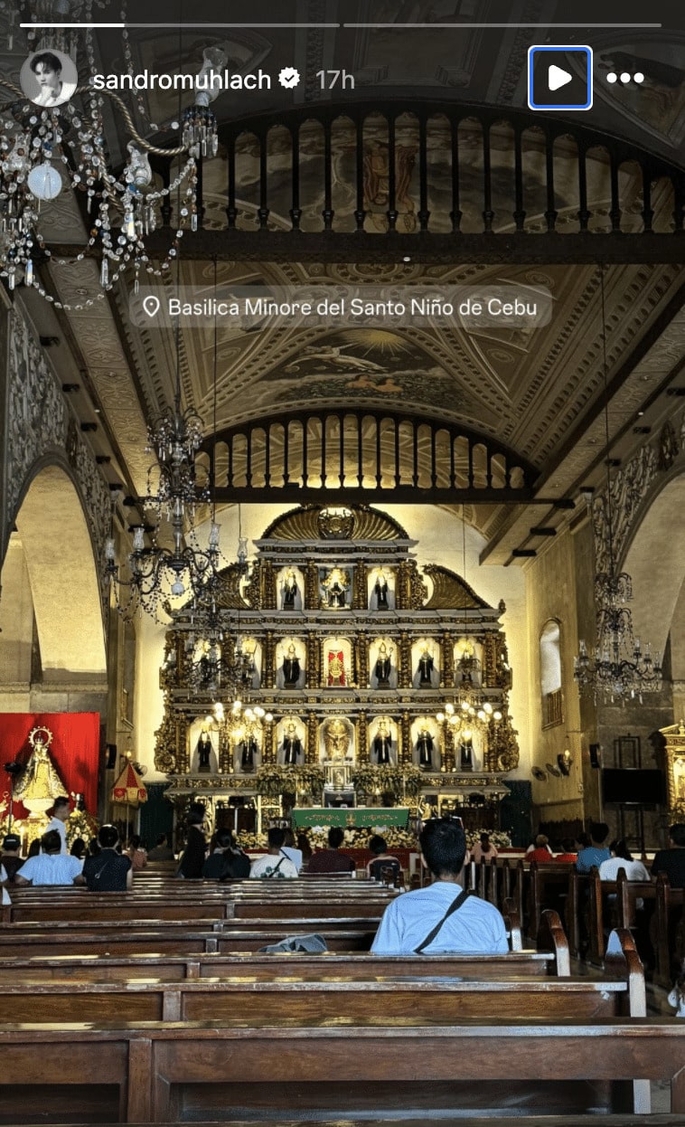 Sandro Muhlach nibisita sa Cebu, niampo sa Sto. Niño sa Basilica,