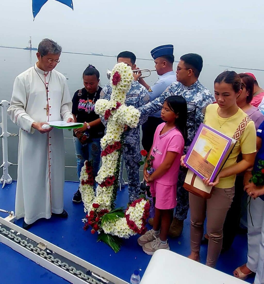 Stella Maris Philippines:  Seafarers must guard their votes. In photo is the Ecumenical memorial rites at sea, which has been held on September 22, 2024, where prayers have been offered and flowers have been thrown to the open seas as homage to deceased seafarers.