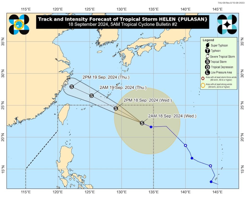 Tropical Storm Helen enters PAR, Tropical Gener exits - Pagasa