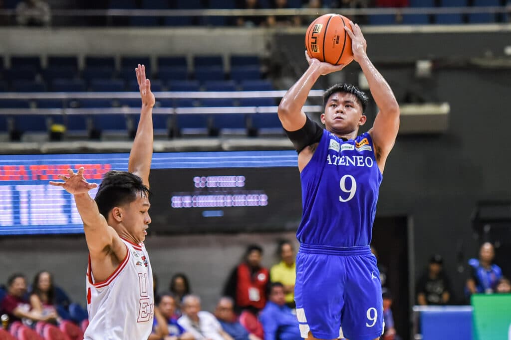 UAAP: Bahay’s 12-point effort not enough as Ateneo falls to UE. Jared Bahay pulls up a jumper during their UAAP Season 87 game against UE. | UAAP photo