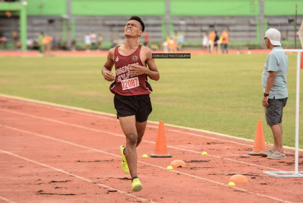 Cesafi athletes, coaches decry subpar state of CCSC oval. A runner from the UP Cebu passes through a damaged portion of the CCSC oval during the Cesafi athletics meet last weekend. | Photo from John Velez Photography