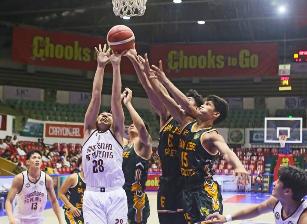 Cesafi: USJ-R, UV seek crucial wins on Thursday. In photo are USJ-R players battling for a rebound during their Cesafi Season 24 game against UP Cebu. | Photo from Sugbuanong Kodaker