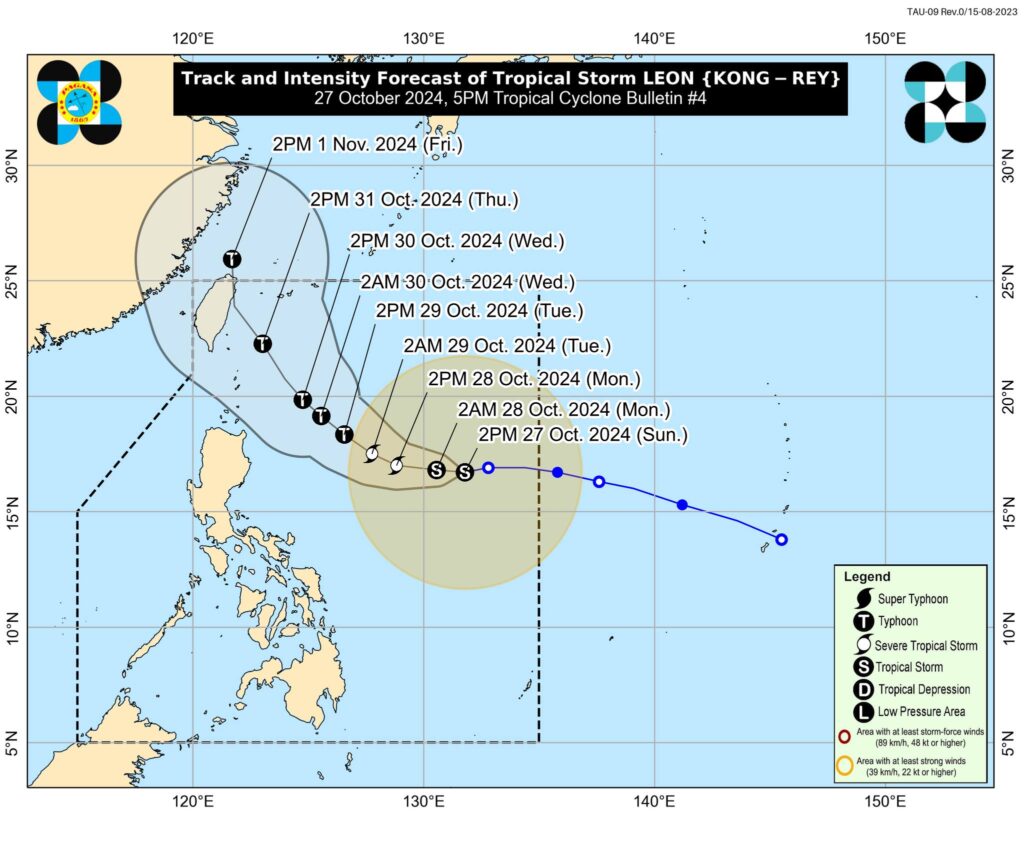 Tropical Storm Leon. Image from Pagasa