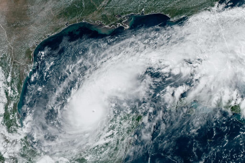 This handout satellite image courtesy of the National Oceanic and Atmospheric Administration (NOAA) and the Regional and Mesoscale Meteorology Branch (RAMMB) shows hurricane Milton churning over the Gulf of Mexico on October 7, 2024. | Photo by HANDOUT / NOAA / AFP