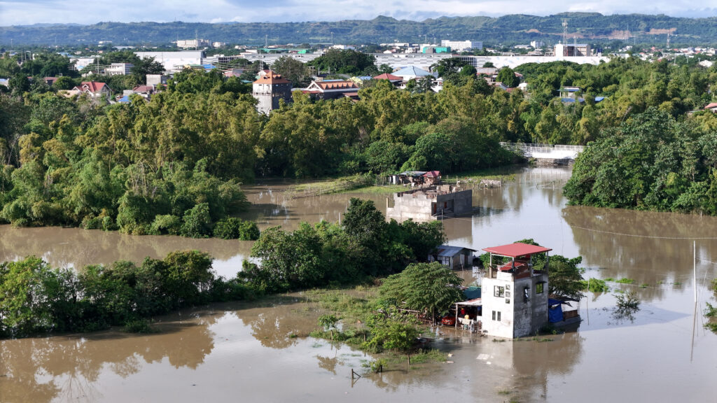 Kristine leaves towns submerged, 40 dead. This aerial photo shows a flooded area due to the heavy rains brought about by Tropical Storm Trami in Tuguegarao City, province of Cagayan on October 25, 2024. | Photo by John Dimain / AFP