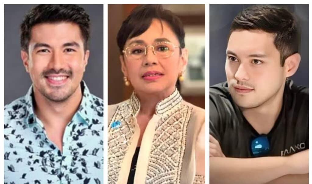 Vilma, mga anak nga si Luis ug Ryan, modagan sa piniliay sa 2025. Ang naa sa photo kay si Luis Manzano, Vilma Santos ug Ryan Christian Recto