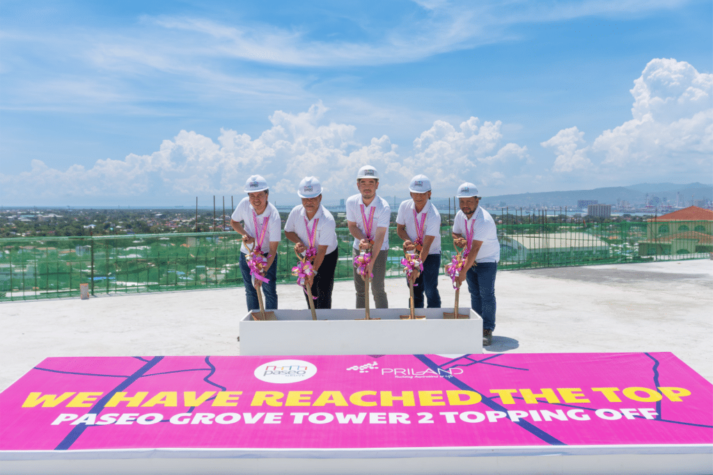 Priland Development Corporation marks the topping-off ceremony for Paseo Grove Tower 2