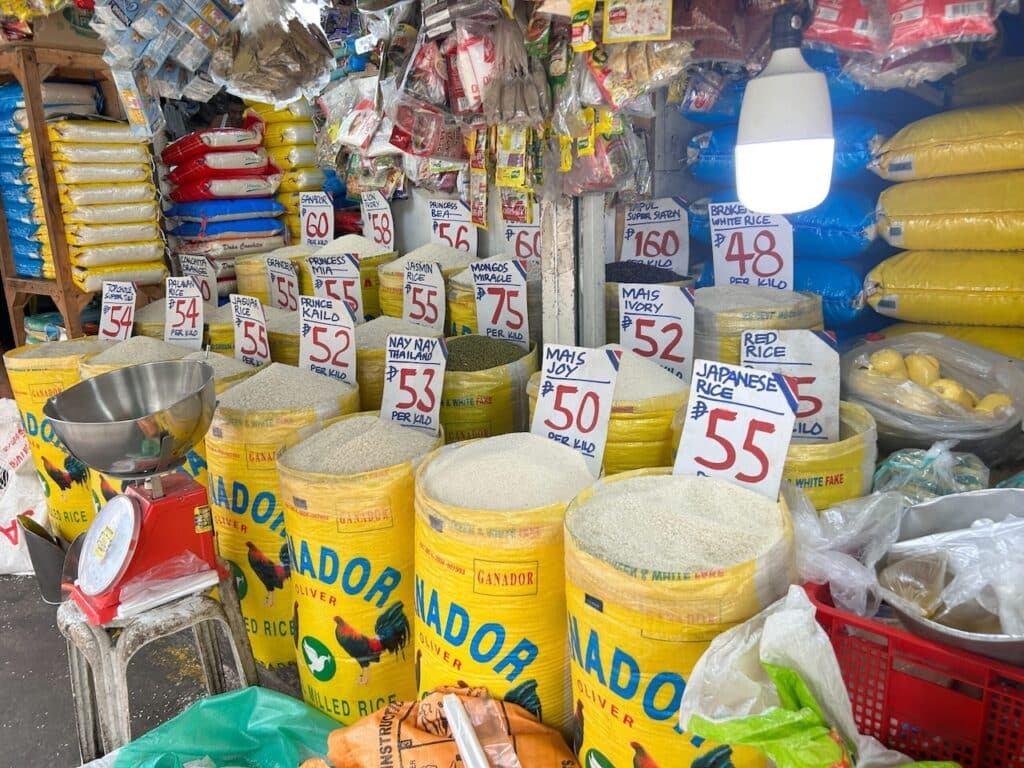 Various brands of rice that are sold at the Carbon Public Market. | CDN Digital File Photo/Niña Mae Oliverio