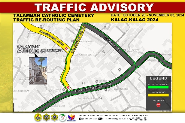 Traffic rerouting scheme for Talamban Catholic Cemetery