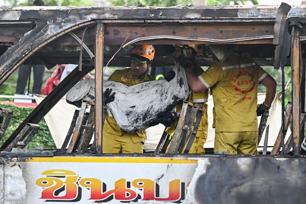 Bus fire Thailand