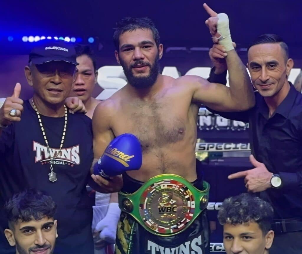 Boxing: Jimmy Paypa falters in Thailand, with loss to Iranian foe. Mahdi Sarbaz raising his hand in celebration after beating Jimmy Paypa in Thailand. | Instagram photo