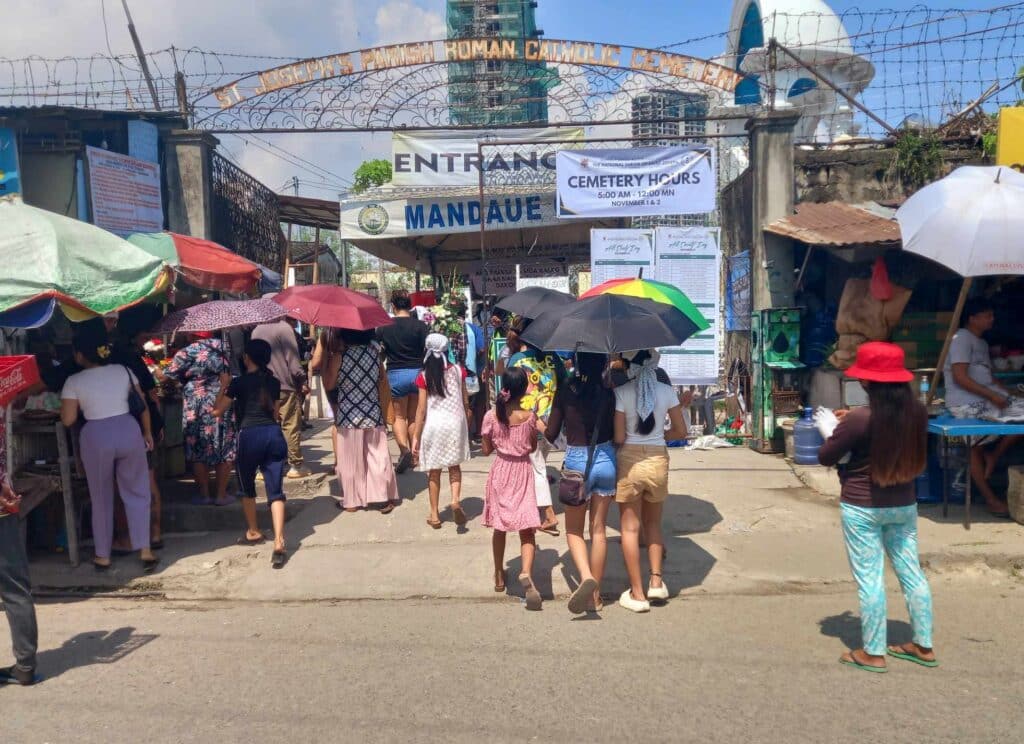 Police say they have recorded a total of 12,160 people visiting cemeteries in Mandaue as of 6 p.m. today, November 1. | Mary Rose Sagarino