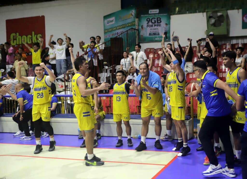 Cesafi Final 4 duel: UC Webmasters outlasts USJ-R Jaguars. Photo shows UC Webmasters' bench celebrating after beating the USJ-R Jaguars in the Cesafi Season 24 Final Four. | Photo from Sugbuanong Kodaker