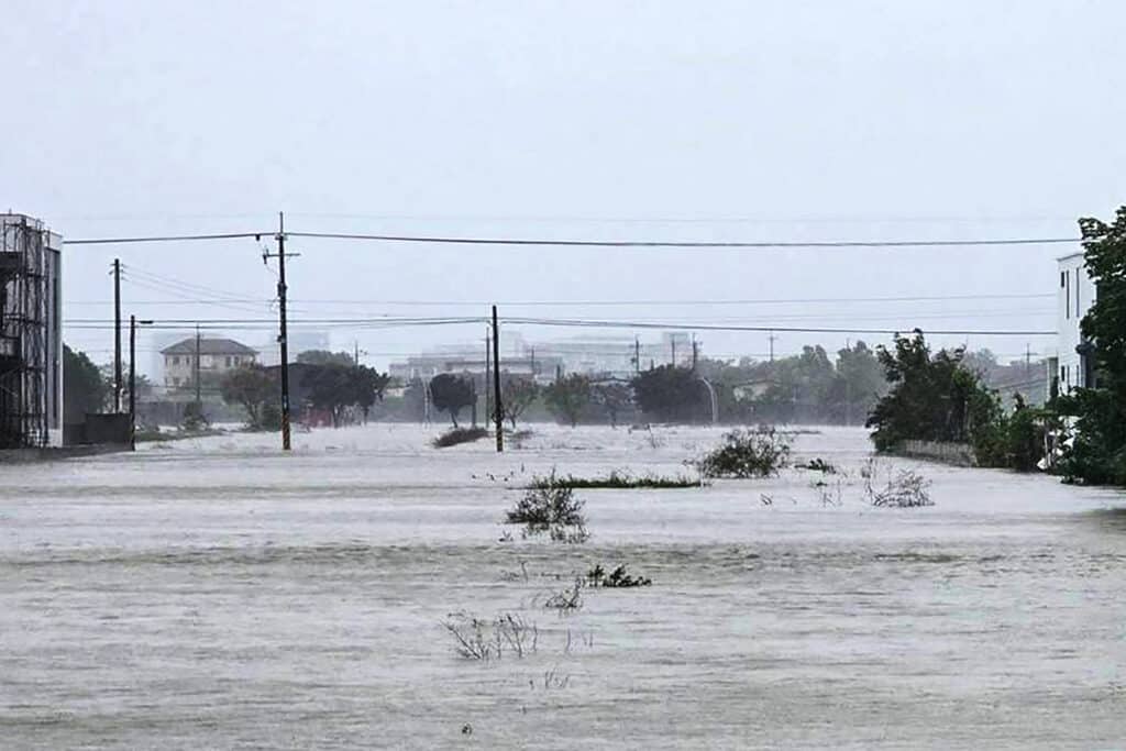 Kong-rey among biggest typhoons to hit Taiwan in decades. This picture provided by Taiwan's Central News Agency (CNA) on October 31, 2024 shows a flooded area in Yuanshan Township, in Yilan County following strong winds and torrential rain from Super Typhoon Kong-rey. | Photo by CNA / AFP