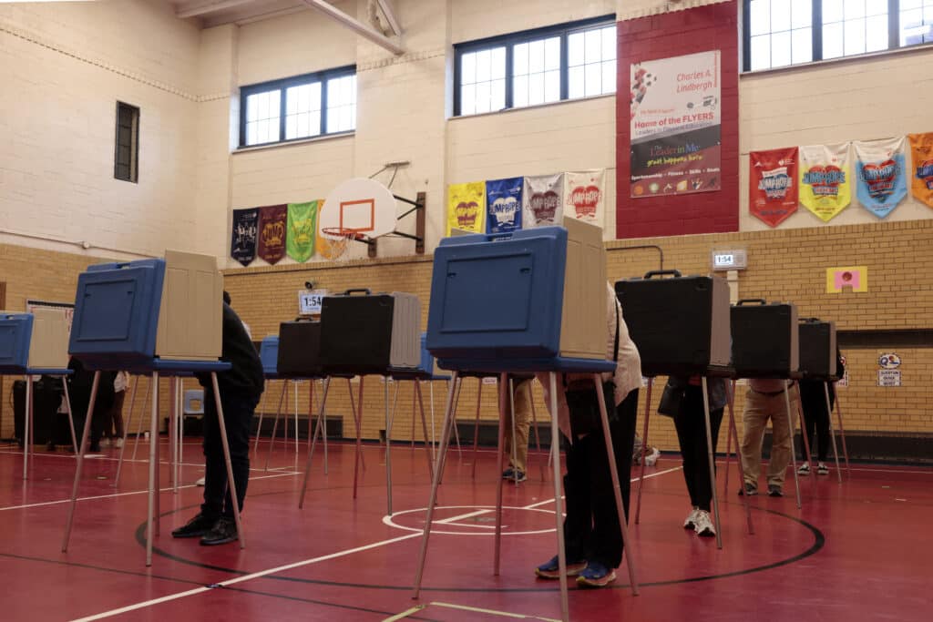 US elections: Michigan Muslims shun Harris over Mideast turmoil. People vote at a polling station at Charles A. Lindbergh Elementary School in Dearborn, Michigan, on Election Day, November 5, 2024. (Photo by JEFF KOWALSKY / AFP)