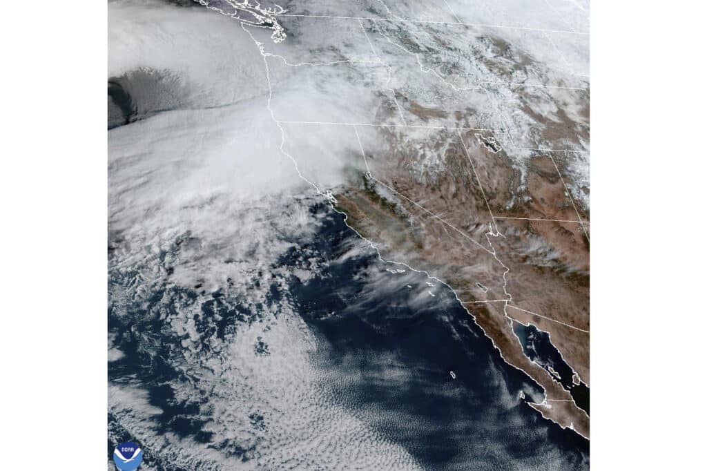 What is a 'bomb cyclone'?This satellite image taken, Nov. 19, 2024, and provided by NOAA, shows weather gathering in northern California and the Pacific Northwest. (NOAA via AP)