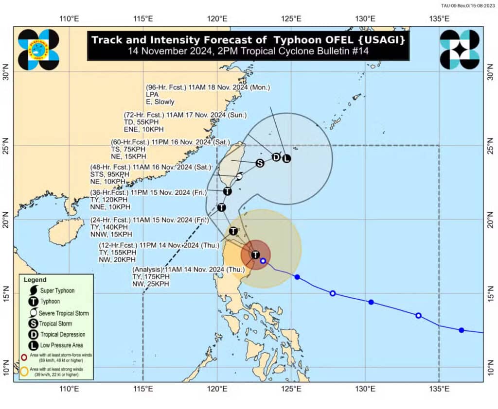 Ofel weakens into a typhoon after making landfall over Cagayan