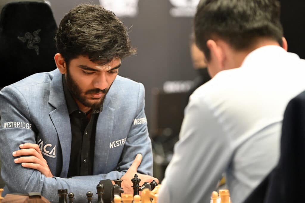 India's grandmaster Gukesh Dommaraju speaks during a press conference after winning against China's chess grandmaster Ding Liren in game 14 of the 2024 FIDE World Championship in Singapore on December 12, 2024. | Photo by Simon Lim / AFP