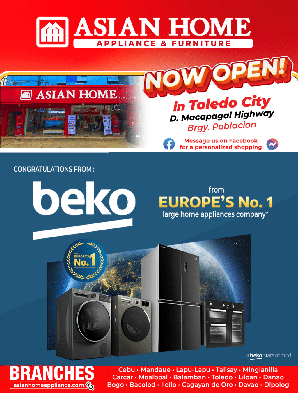 Asian Home Appliance Center expands with opening of its 20th branch in Toledo City