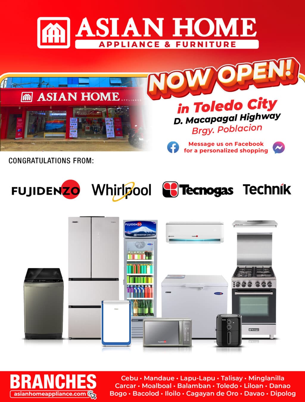 Asian Home Appliance Center expands with opening of its 20th branch in Toledo City