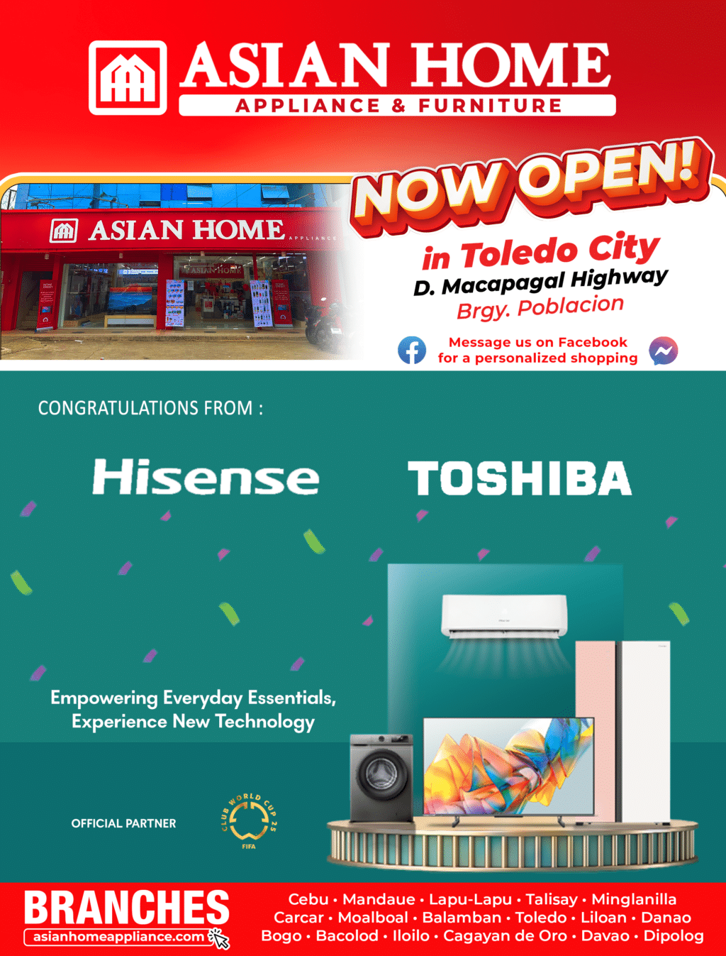 Asian Home Appliance Center expands with opening of its 20th branch in Toledo City