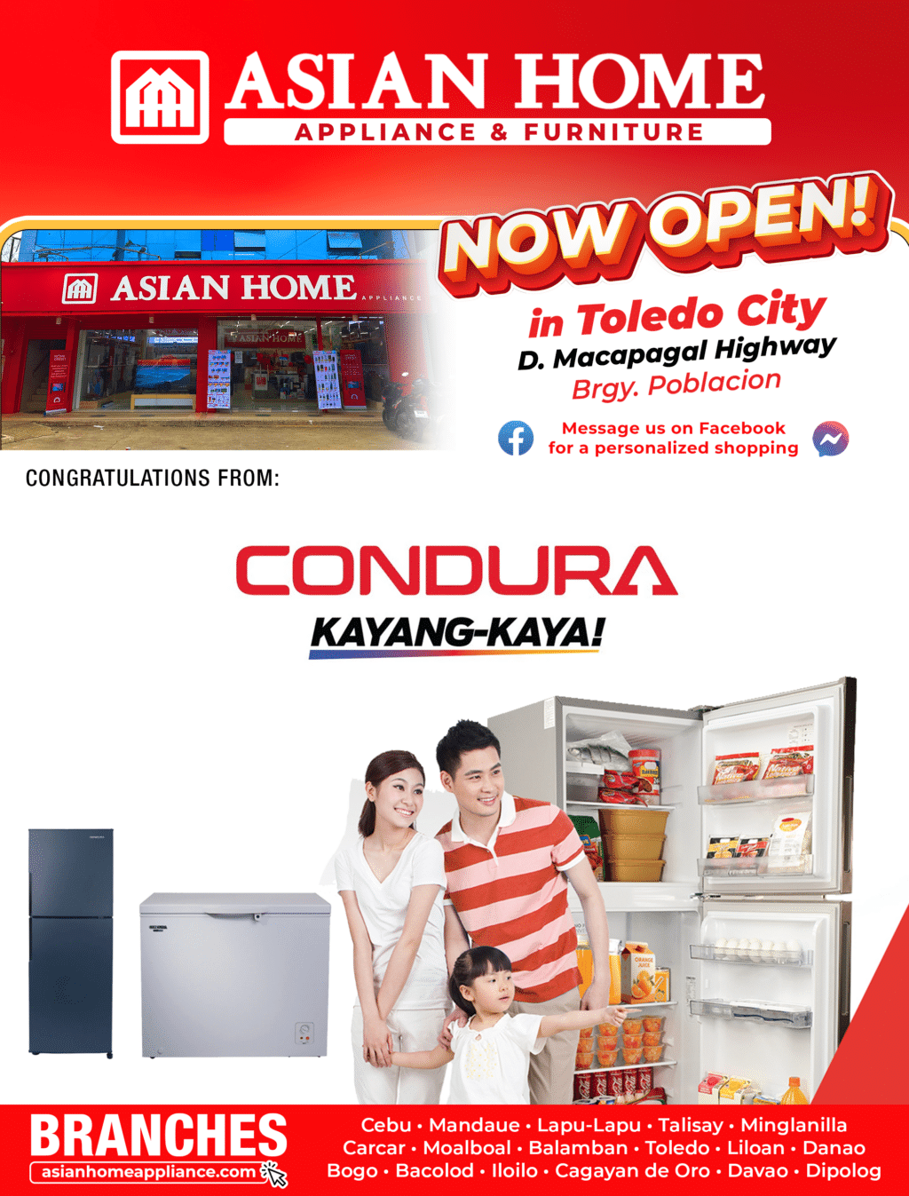 Asian Home Appliance Center expands with opening of its 20th branch in Toledo City