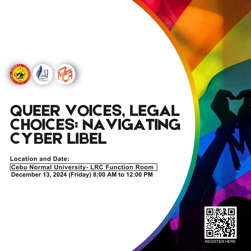 Queer Voices, Legal Choices: Cyber Libel Seminar for the LGBTQ+ Community Set for December 13 at Cebu Normal University