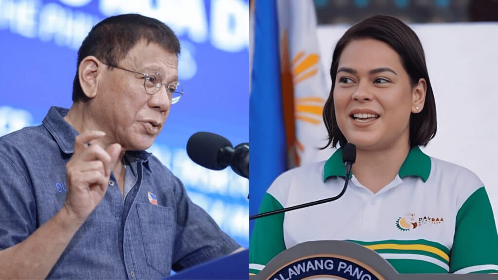 Former President Rodrigo Duterte (left) and Vice President Sara Duterte —Official Facebook pages of Rody Duterte and Inday Sara Duterte