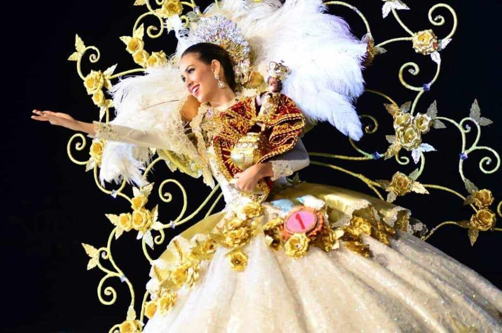 Sinulog fashion from tradition mixed with trend. Sinulog festival queen costume