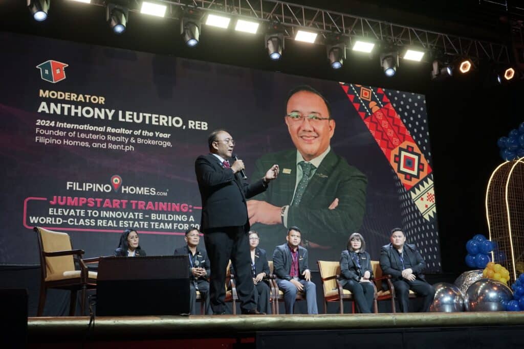 Founder of Filipino Homes Anthony Leuterio delivers a speech during the Jumpstart Training 2025