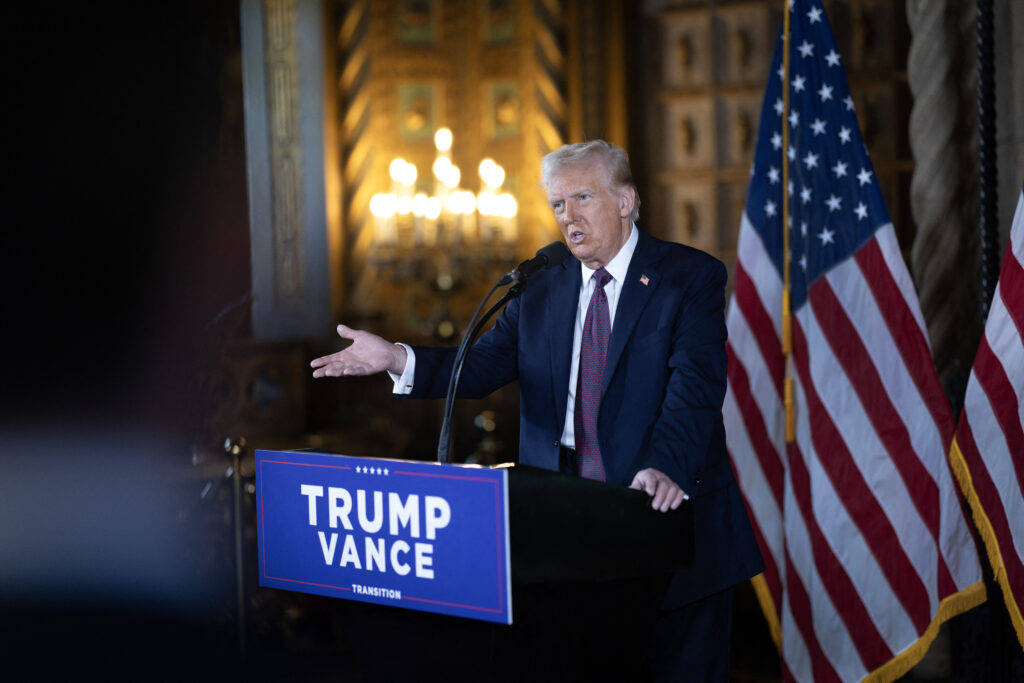 Los Angeles fires: Trump offers not much sympathy, casts blame instead. In photo is U.S. President-elect Donald Trump speaking to members of the media during a press conference at the Mar-a-Lago Club on January 07, 2025 in Palm Beach, Florida.| Scott Olson/Getty Images/AFP