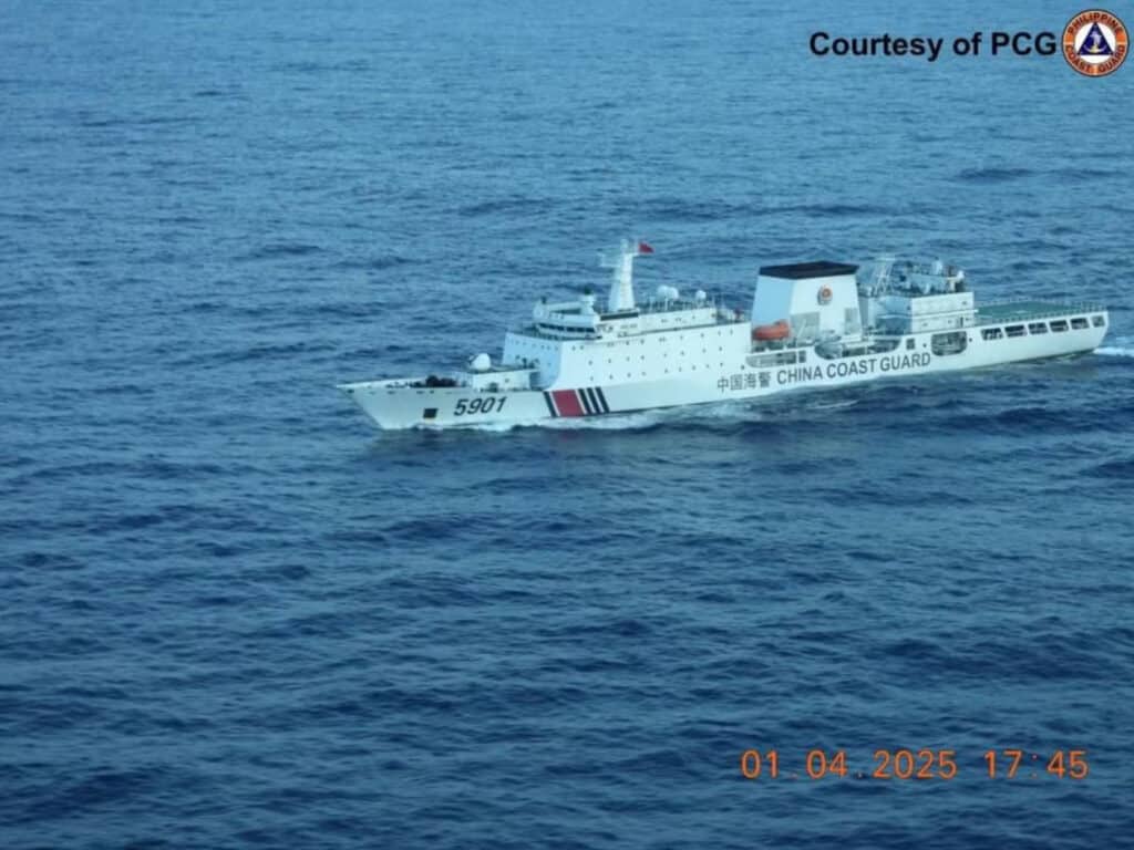 China ‘monster ship’ in EEZ: PH keeps vigilant watch . INCURSION: This Philippine Coast Guard photo taken on Saturday shows China Coast Guard Vessel 5901, also known as “The Monster,” in the coastal waters of Zambales province before it began to move away that evening.