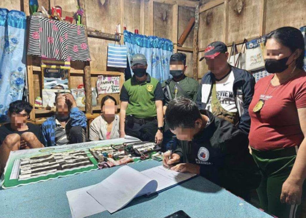 Authorities shut down a suspected drug den in Barangay Caleriohan, Dalaguete town in southern Cebu and arrested three suspects on early Friday morning, January 24. | PDEA-7 Photo