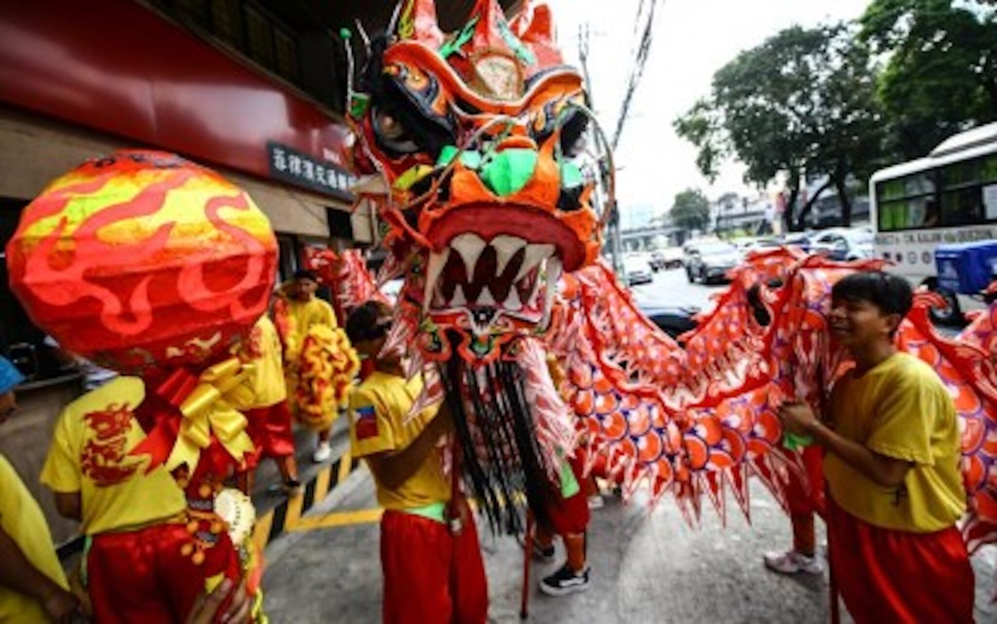 chinese new year greetings with dragon