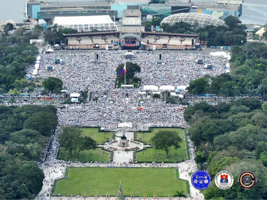 INC rally crowd estimate in Quirino Grandstand: 1.5 million. Iglesia ni Cristo’s (INC) National Rally for Peace at the Quirino Grandstand (Photo from Manila DRRM Office/FACEBOOK)