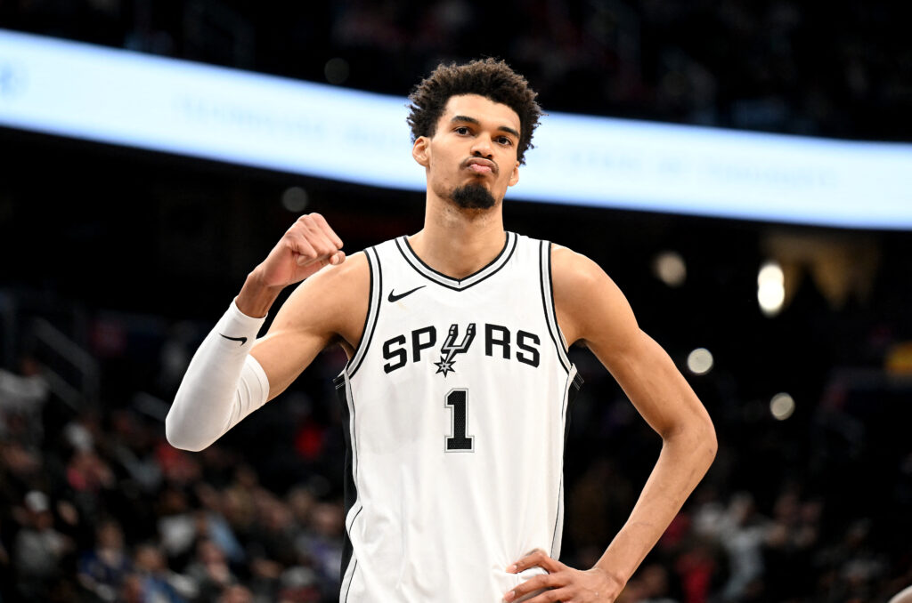 NBA: Wembanyama’s season seems to be over, what’s next for Spurs star? In photo is Victor Wembanyama #1 of the San Antonio Spurs celebrating after a 131-121 victory against the Washington Wizards at Capital One Arena on February 10, 2025 in Washington, DC. | Greg Fiume/Getty Images/AFP