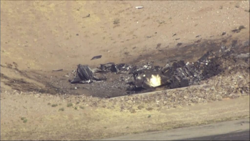 2 small planes collide in Arizona: 2 dead. In this image taken from video, plane debris seen from above at Marana Regional Airport after a deadly crash in Marana, Ariz. on Wednesday, Feb 19, 2025. (KNXV via AP)